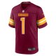 Men's Washington Commanders Number 1 Dad Nike Burgundy Game Jersey