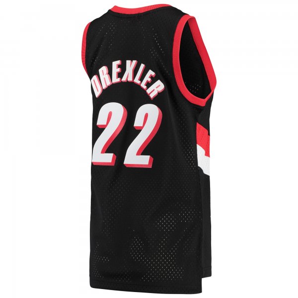 Women's Portland Trail Blazers Clyde Drexler Mitchell & Ness Black 1991/92 Hardwood Classics Swingman Jersey