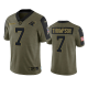 Carolina Panthers Shaq Thompson Olive 2021 Salute To Service Limited Men's NFL Jersey