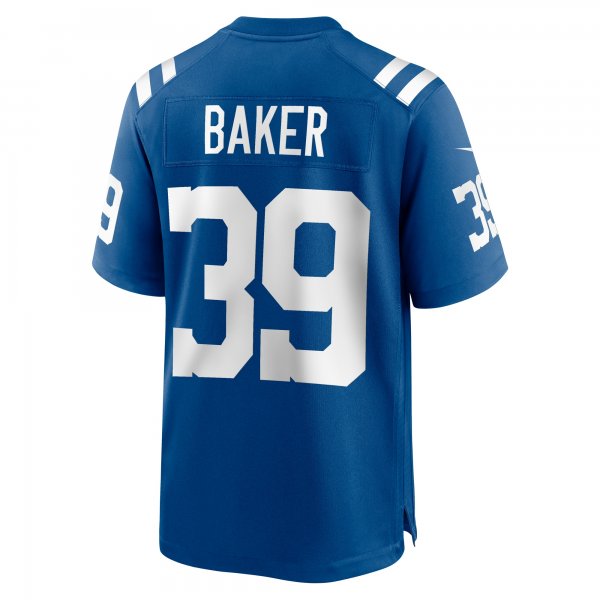 Men's Indianapolis Colts Darrell Baker Jr Nike  Royal Team Game Jersey