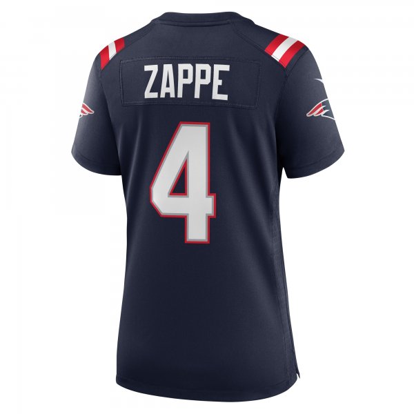 Women's New England Patriots Bailey Zappe Nike Navy Game Player Jersey