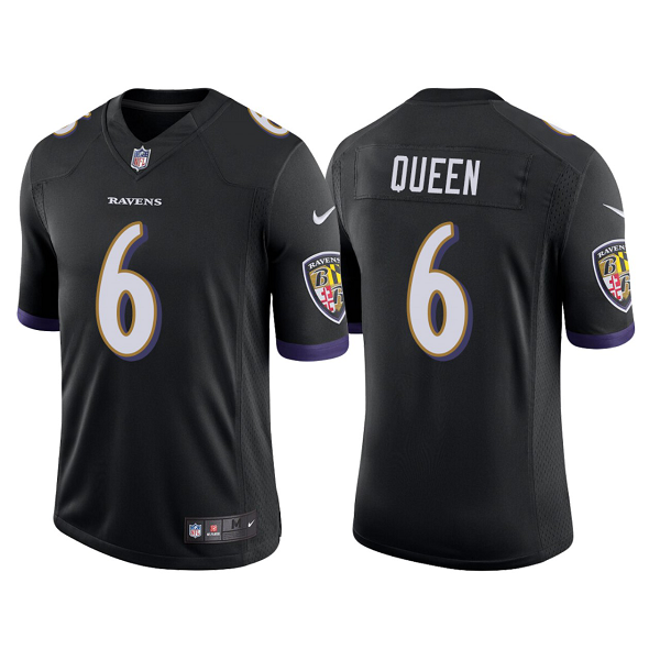 Men's Nike Baltimore Ravens #6 Patrick Queen Black NFL Vapor Limited Jersey