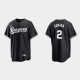 Men's Texas Rangers #2 Marcus Semien Black White Official MLB Jersey