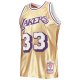 Men's Los Angeles Lakers Kareem Abdul-Jabbar Gold Mitchell & Ness 75th Anniversary 1983/84 Hardwood Classics Swingman Jersey