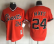 Mitchell And Ness San Francisco Giants #24 Willie Mays Orange Throwback Stitched MLB jerseys