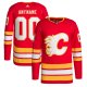 Men's Calgary Flames  adidas Red Home 2020/21 Primegreen Custom Jersey