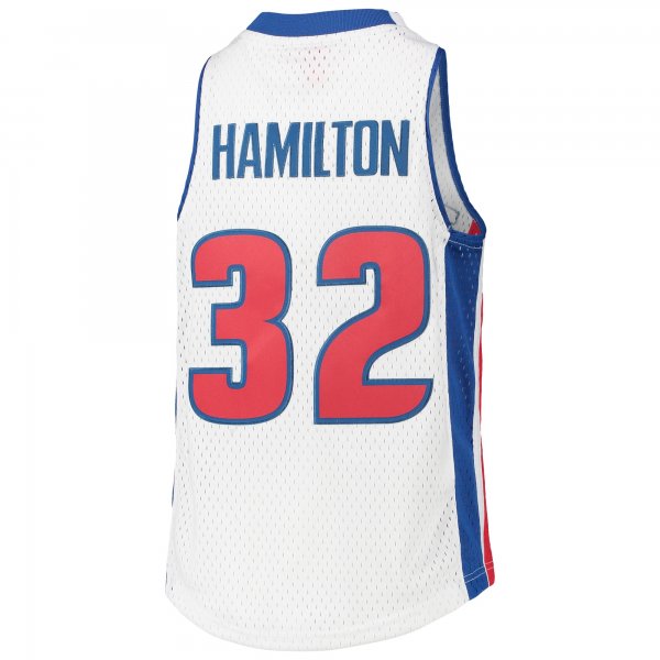 Youth Detroit Pistons Richard Hamilton Mitchell & Ness White 2003/04 Hardwood Classics Swingman Jersey