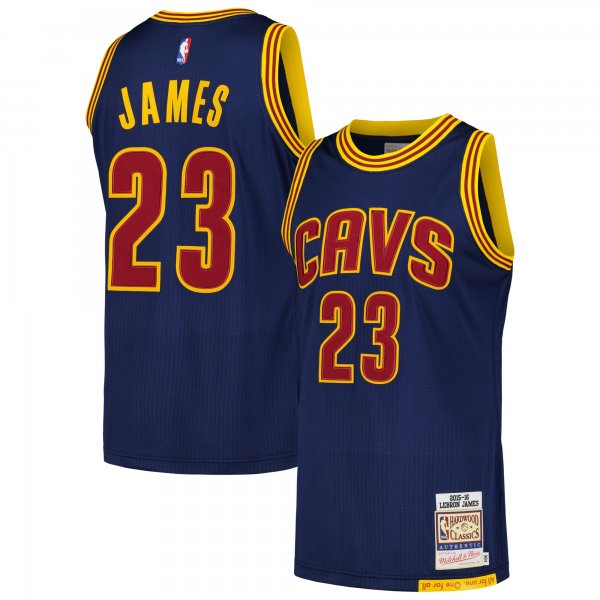 Men's Cleveland Cavaliers LeBron James Mitchell & Ness Navy 2015/16 Hardwood Classics Jersey