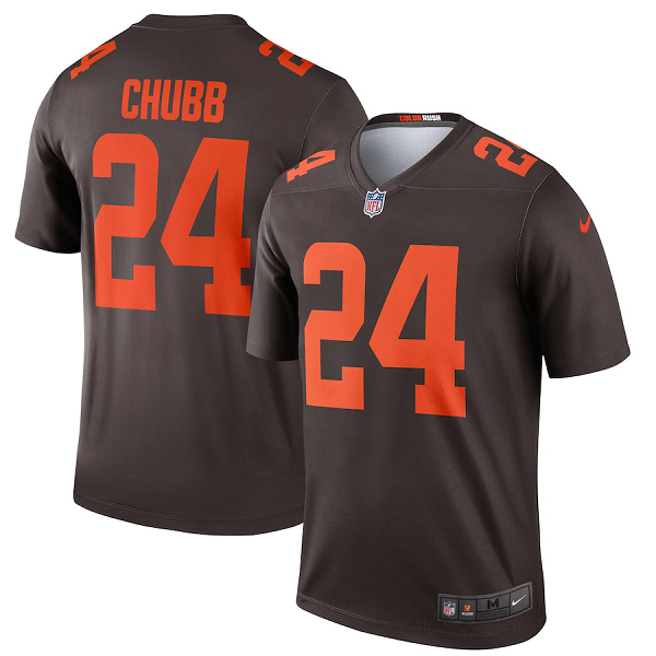 Men's Cleveland Browns #24 Nick Chubb Nike Brown Alternate Legend Jersey