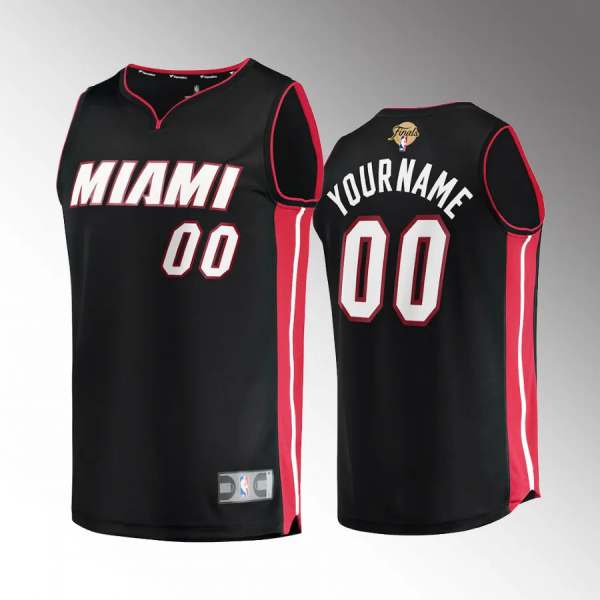 Men's Miami Heat Custom 2023 NBA Finals Youth Black #00 Fastbreak Player Jersey