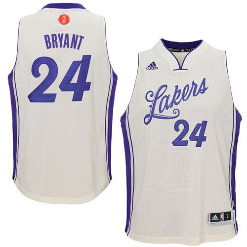 Men's Los Angeles Lakers #24 Kobe Bryant White 2015-2016 Christmas Day Stitched NBA Jersey