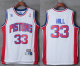 Men's Detroit Pistons #33 Grant Hill White Hardwood Classics Stitched NBA Jersey