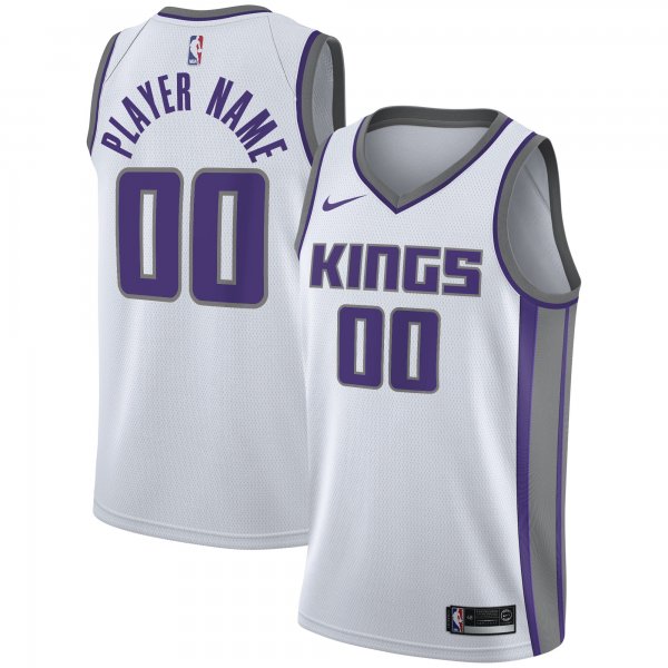 Men's Sacramento Kings Nike White 2020/21 Swingman Custom Jersey - Association Edition