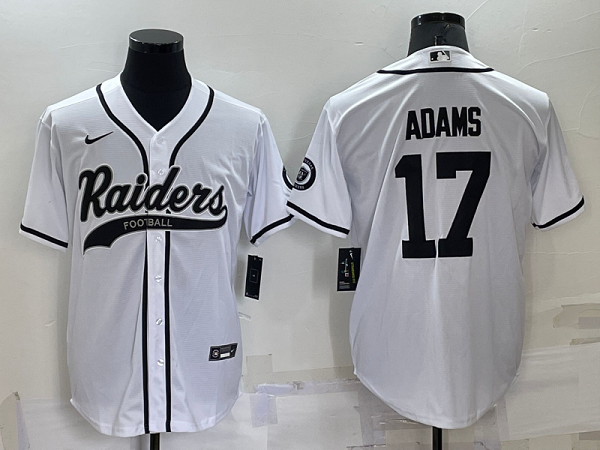 Men's Las Vegas Raiders #17 Davante Adams White Stitched Baseball Cool Base Jersey