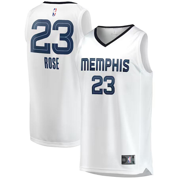 Men's Memphis Grizzlies #23 Derrick Rose White Association Edition Fast Break Player NBA Jersey