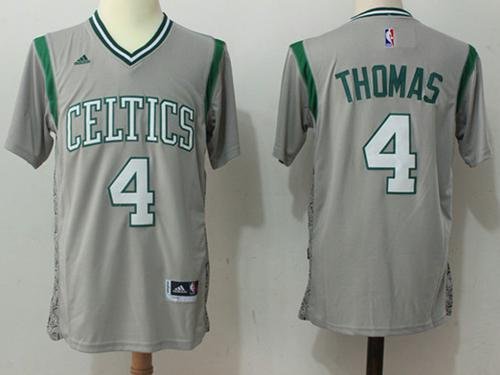 Men's Boston Celtics #4 Isaiah Thomas Gray Pride Stitched NBA Jersey