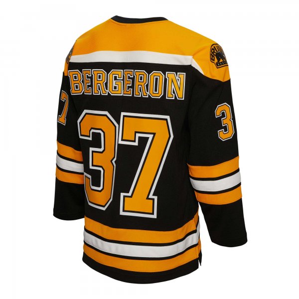 Men's Boston Bruins Patrice Bergeron Mitchell & Ness Black Alternate Captain Patch 2010/11 Blue Line Player Jersey