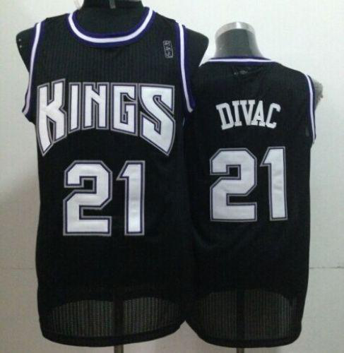 Men's Sacramento Kings #21 Vlade Divac Black Throwback Stitched NBA Jersey