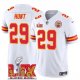 Youth Kansas City Chiefs #29 Kareem Hunt White Super Bowl LIX F.U.S.E. Vapor Limited Stitched Jersey