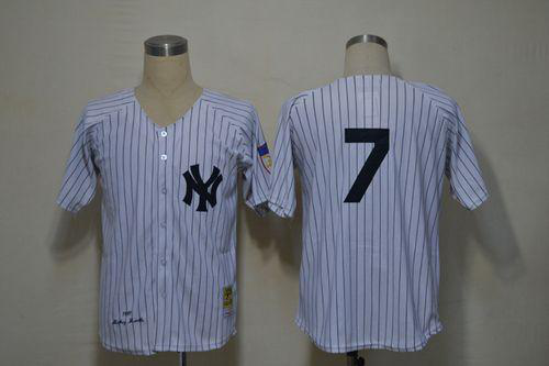 Mitchell And Ness 1951 New York Yankees #7 Mickey Mantle White Throwback Stitched MLB Jersey