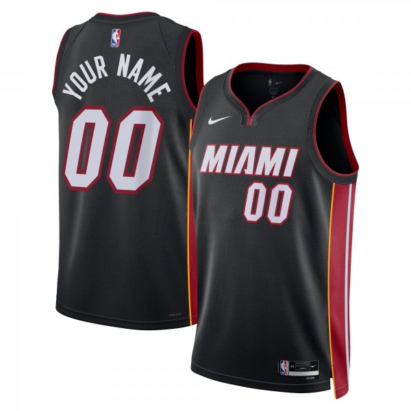 Unisex Miami Heat Nike Black Swingman Custom Jersey - Icon Edition