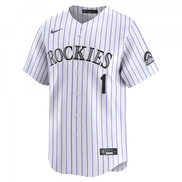 Men's Colorado Rockies Nike White #1 Dad Home Limited Jersey