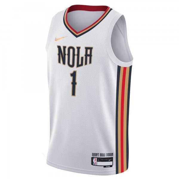 Youth New Orleans Pelicans Zion Williamson Nike White Swingman Jersey - City Edition