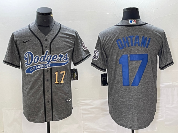 Men's Los Angeles Dodgers #17 Nike Grey Shohei Ohtani Jersey