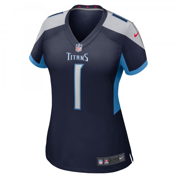 Women's Tennessee Titans Number 1 Mom Nike Navy Game Jersey