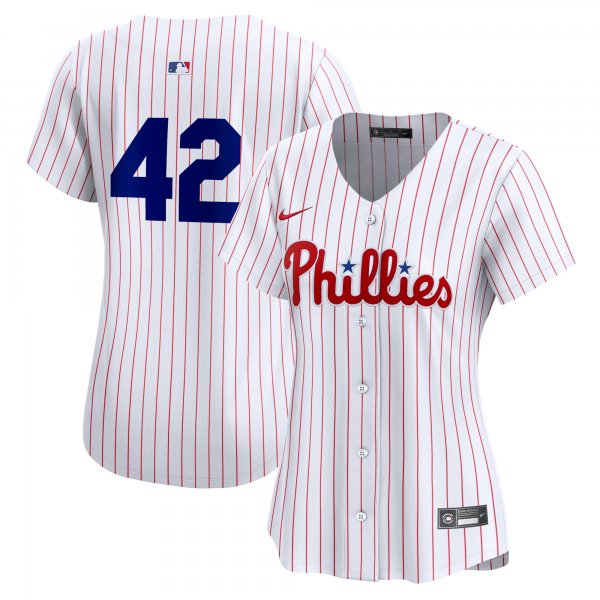 Women's Philadelphia Phillies  Nike White 2024 Jackie Robinson Day Home Limited Jersey