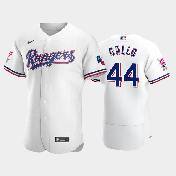 Men's 2021 MLB All-Star Game Texas Rangers #44 Joey Gallo Home Run Derby White Men's MLB Flex Base Jersey