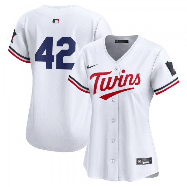 Women's Minnesota Twins  Nike White 2024 Jackie Robinson Day Home Limited Jersey