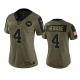 Women's Washington Football Team Taylor Heinicke Olive 2021 Salute To Service Limited NFL Jersey