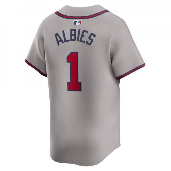 Men's Atlanta Braves Ozzie Albies Nike Gray Away Limited Player Jersey