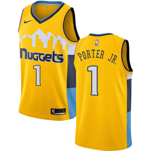 Men's Nike Denver Nuggets #1 Michael Porter Jr. Yellow Swingman Statet Edition NBA Jersey