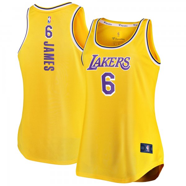 Women's Los Angeles Lakers LeBron James Fanatics Gold Fast Break Tank Jersey - Icon Edition