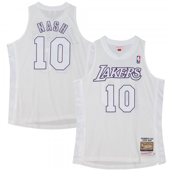 Men's Los Angeles Lakers Steve Nash Mitchell & Ness White 2012 Player Jersey