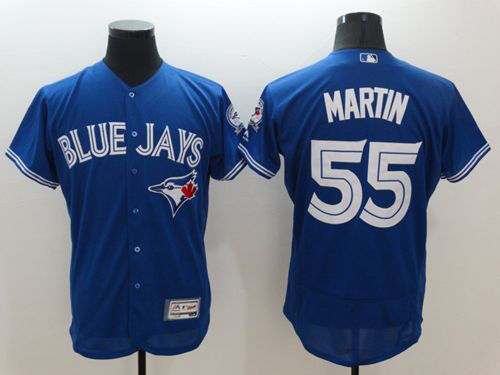 Toronto Blue Jays #55 Russell Martin Blue Flexbase Collection Stitched MLB Jersey