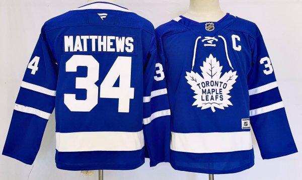 Youth #34 Auston Matthews Toronto Maple Leafs Blue City Edition Jersey