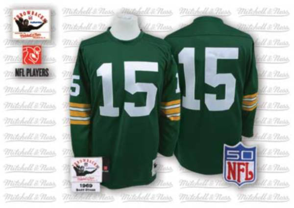 Mitchell And Ness Green Bay Packers #15 Bart Starr Green Stitched Throwback NFL Jersey