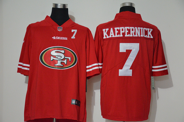 Men's San Francisco 49ers #7 Colin Kaepernick Red 2020 Big Logo Number Vapor Untouchable Stitched NFL Nike Fashion Limited Jersey