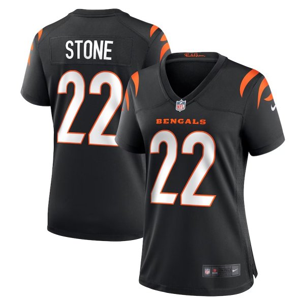 Women's Cincinnati Bengals #22 Geno Stone Nike Black Limited Jersey