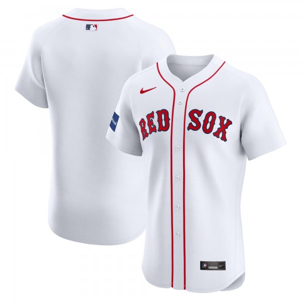 Men's Boston Red Sox Nike White Home Elite Patch Jersey