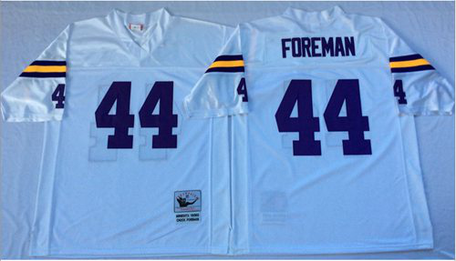 Mitchell And Ness Minnesota Vikings #44 Chuck Foreman White Throwback Stitched NFL Jersey