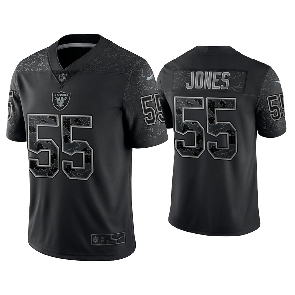 Men's Nike NFL Las Vegas Raiders Chandler Jones Reflective Limited Black Jersey