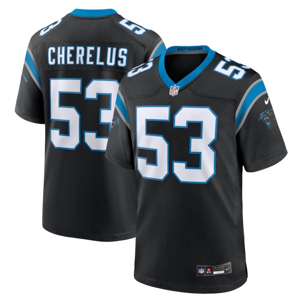 Men's Carolina Panthers Claudin Cherelus Nike  Black Team Game Jersey