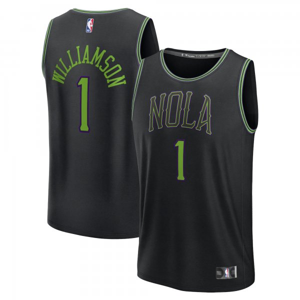 Men's New Orleans Pelicans Zion Williamson Fanatics Black Fast Break Jersey - City Edition