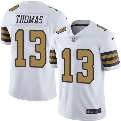 Nike New Orleans Saints #13 Michael Thomas White Men's Stitched NFL Limited New Color Rush Jersey