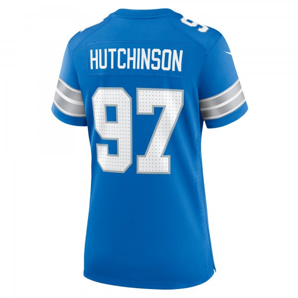 Women's Detroit Lions Aidan Hutchinson Nike Blue Game Jersey