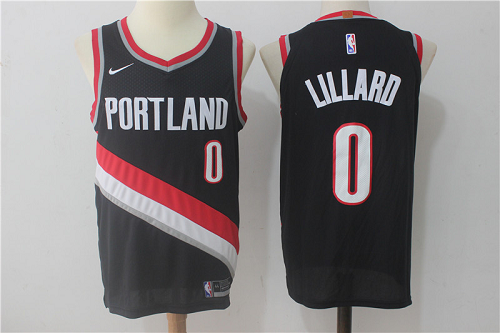 Nike Men's Portland Trail Blazers #0 Damian Lillard 2017 18 New Season Black NBA Jersey